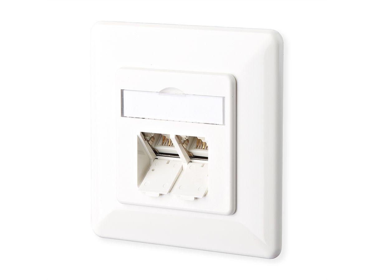 METZ CONNECT E-DAT C6 2 ports UP blanc pur