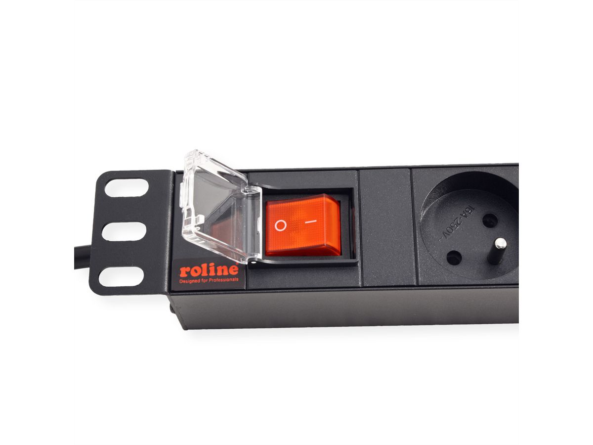 ROLINE Prise multiple 19", 8 ports, avec interrupteur, noir, 1,8 m