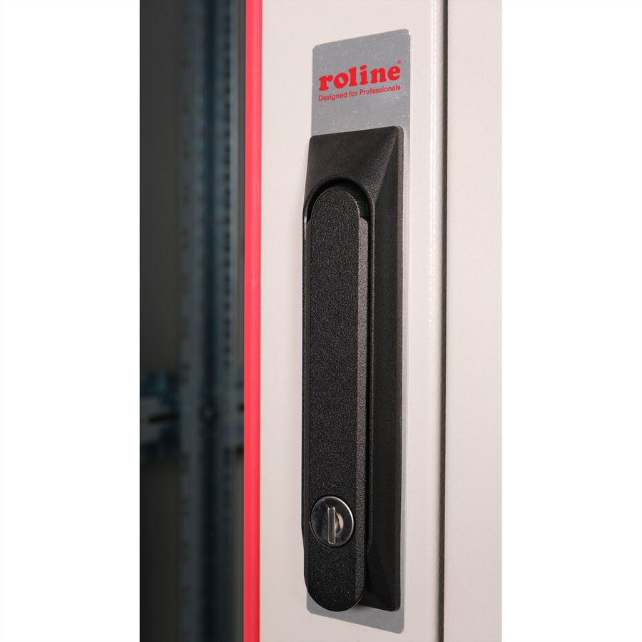 ROLINE 19-Zoll Netzwerkschrank Basic 26 HE, 600x600 BxT Glastür grau