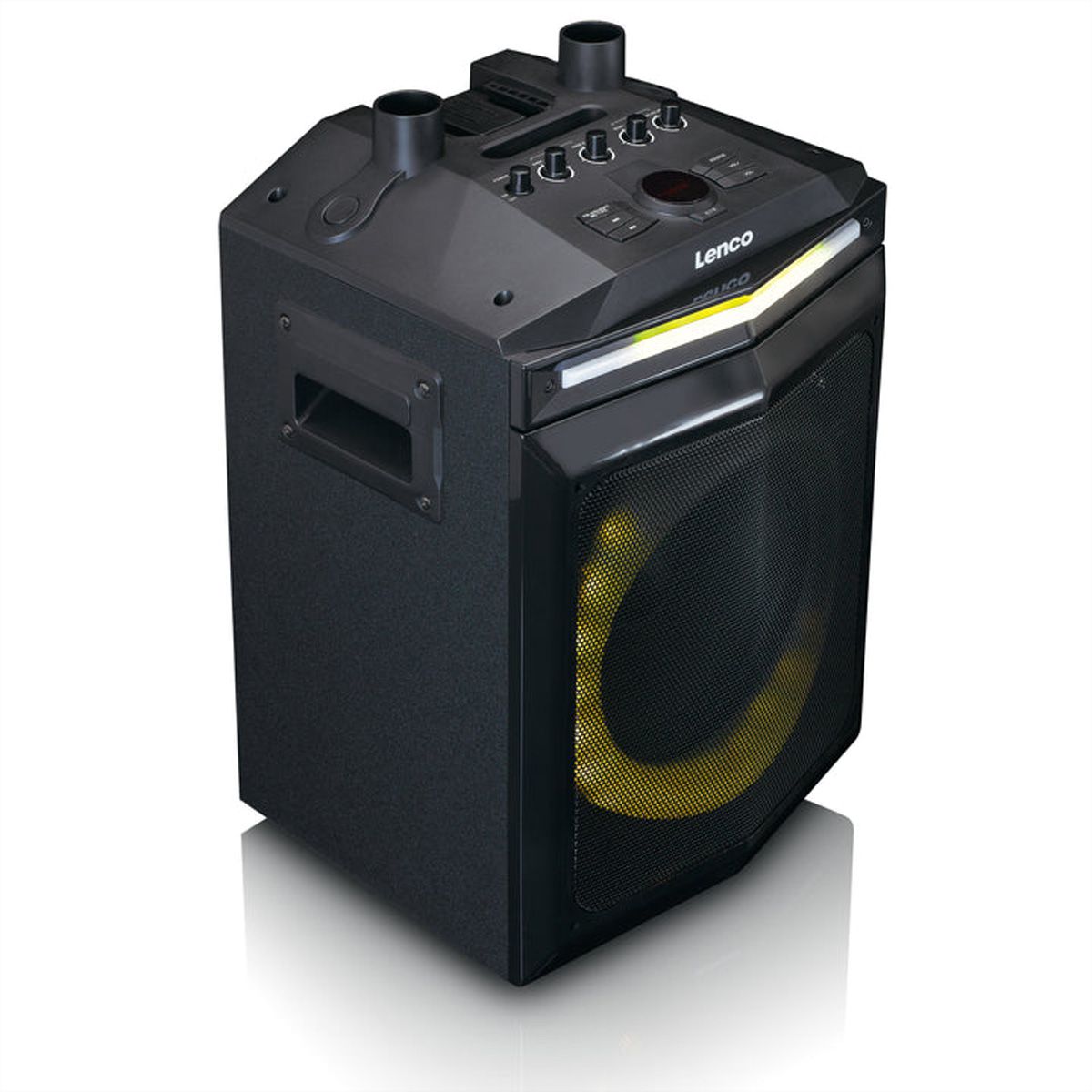 Lenco PA-220BK, 2 microphones,, BT, lumière de fête, 120W RMS