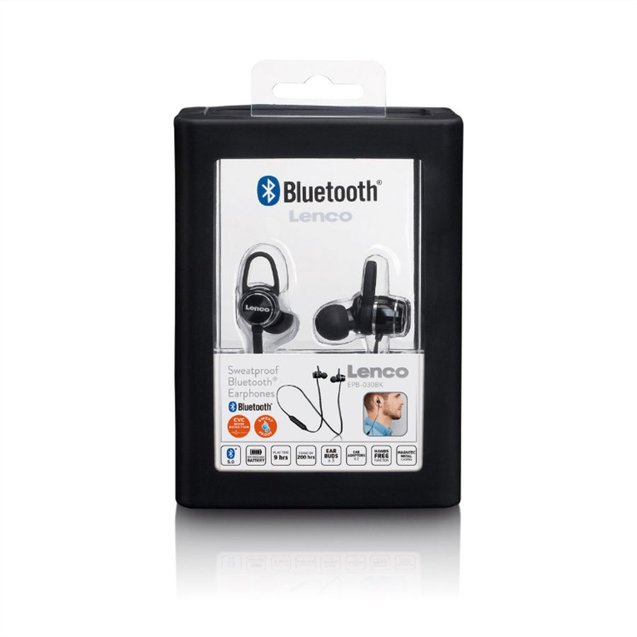 Lenco Écouteurs intra-auriculaires EPB-030BK, avec Bluetooth