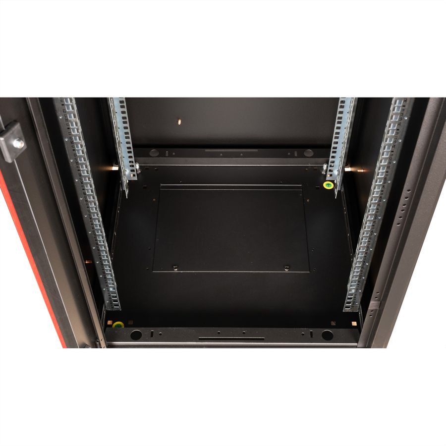 ROLINE 19-Zoll Netzwerkschrank Basic 42 HE, 600x600 BxT Glastür schwarz