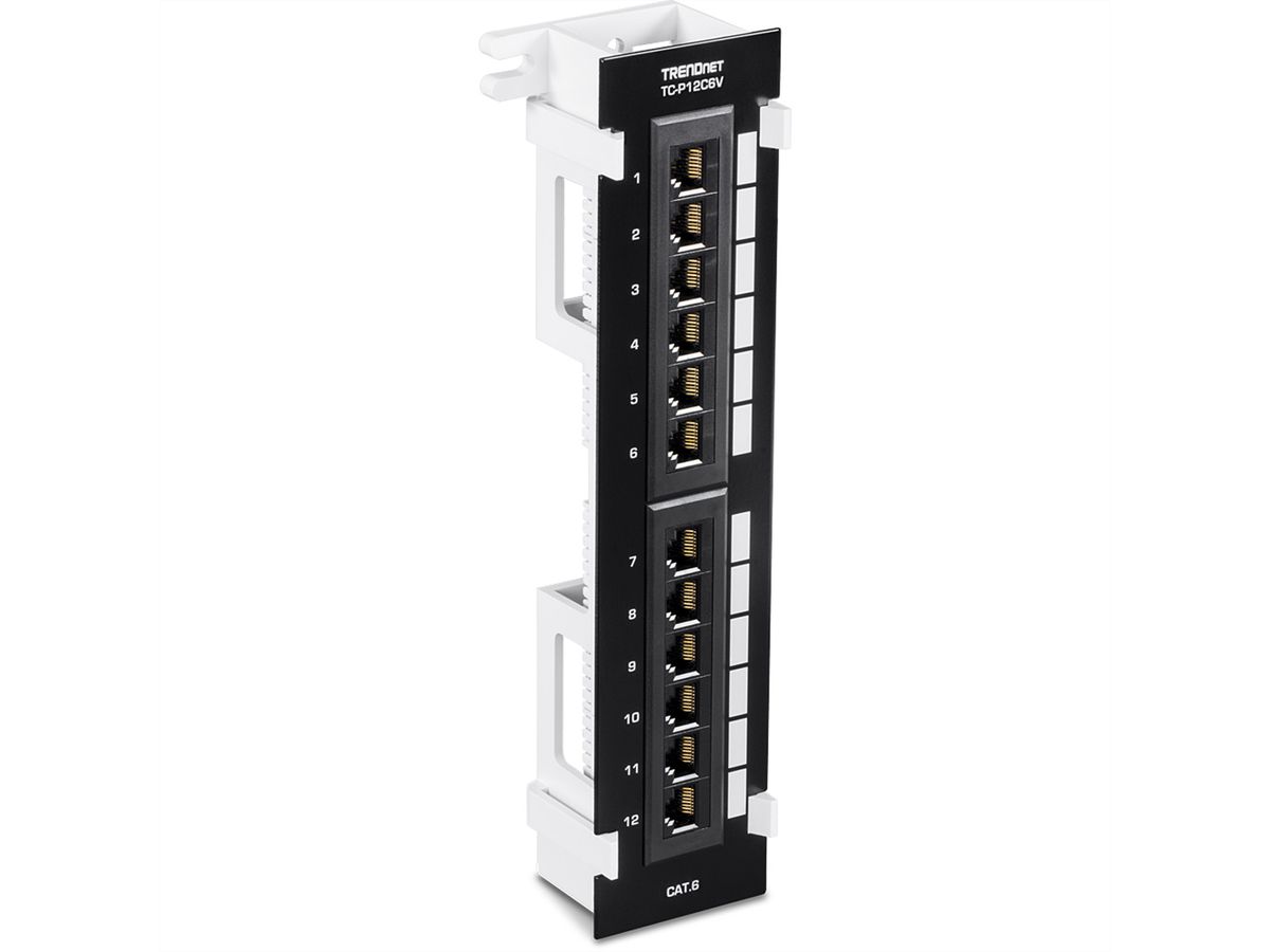 TRENDnet TC-P12C6V Tableau de connexion non blindé Cat6e à 12 ports et fixation murale