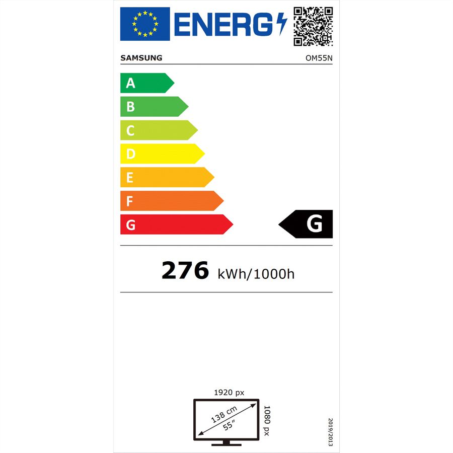 Samsung Digital Signage Display OM55N-D, 55", Outdoor Display 24/7 UHD, 3000cd/m², dual