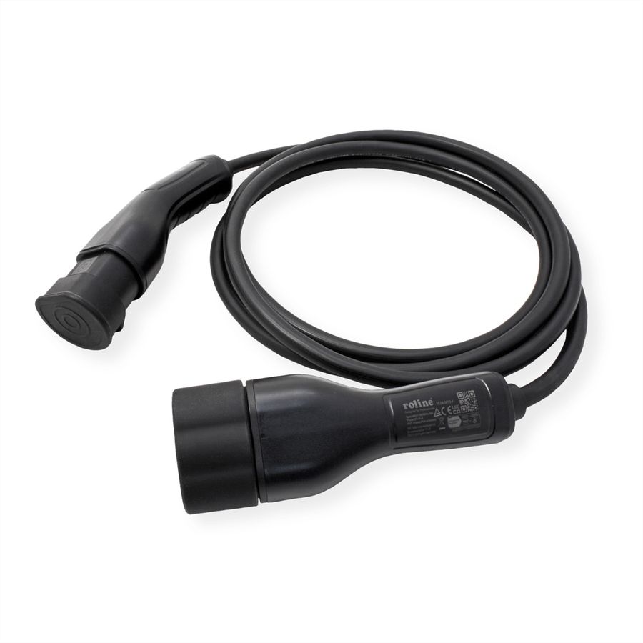 ROLINE E-Auto Ladekabel Typ2, 3-phasig, 480VAC (3P+N+E), 16 A, 11 kW, 3 m