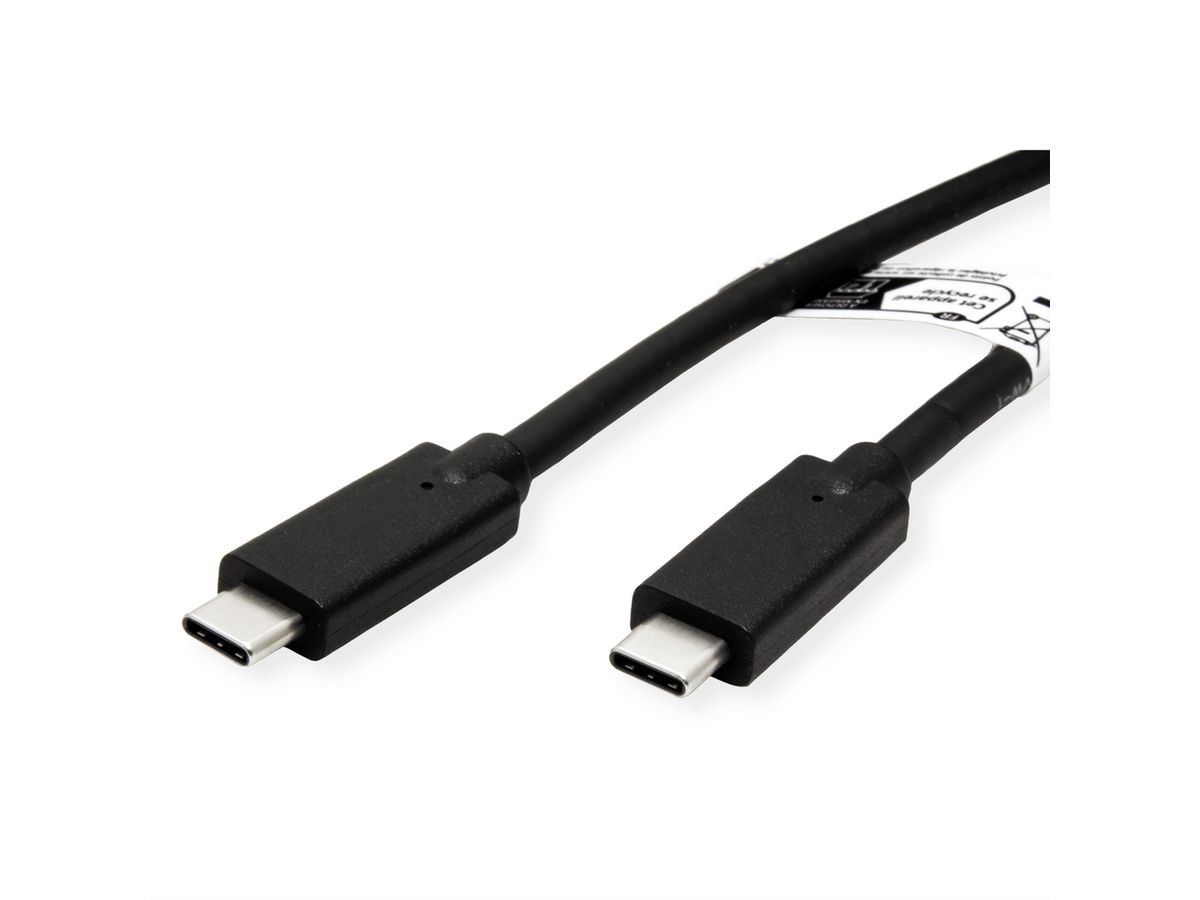 ROLINE Câble compatible USB 3.2 Gen2, C-C, M/M, 4K UHD-1, 10Gbit/s, Emark, 100W, noir, 5 m