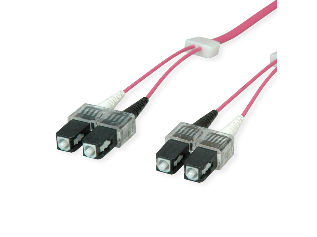 saCon Câble FO duplex 50/125µm OM4, SC/SC, violet, 2 m