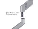 ROLINE Support double LCD, vérin à gaz, 5 articulations, fixation sur bureau, 17-23", jusqu'à 2x 9 kg, argent
