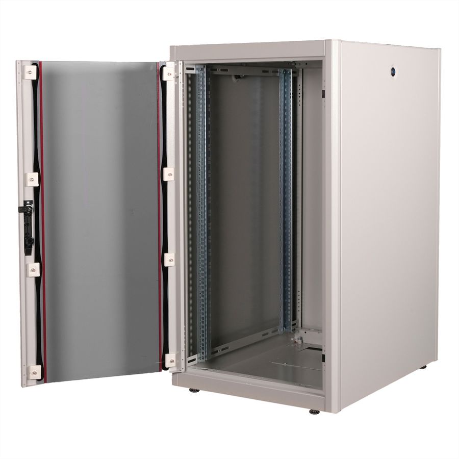 ROLINE 19-Zoll Netzwerkschrank Basic 22 HE, 600x800 BxT Glastür grau