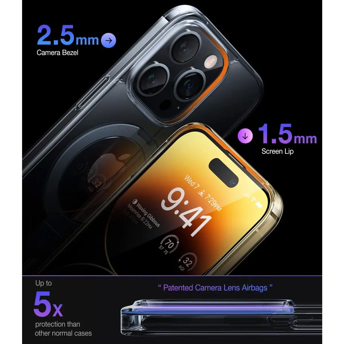 Torras UPRO Ostand Case, iPhone 15 Pro, MagSafe, transparent