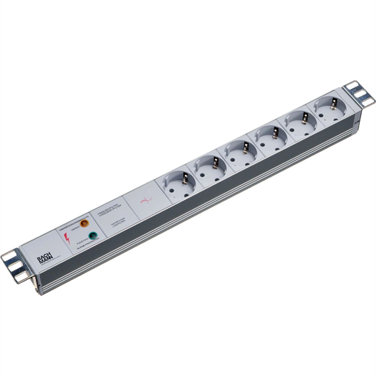 BACHMANN Bâti de prises 19" 6x avec GVS sans interrupteur