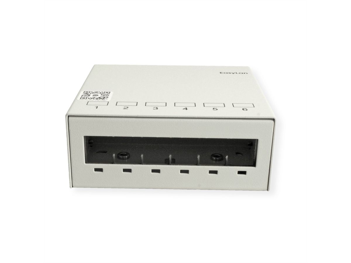 EasyLan Unterbaupanel leer, für 6x Keystone, AP RAL7035