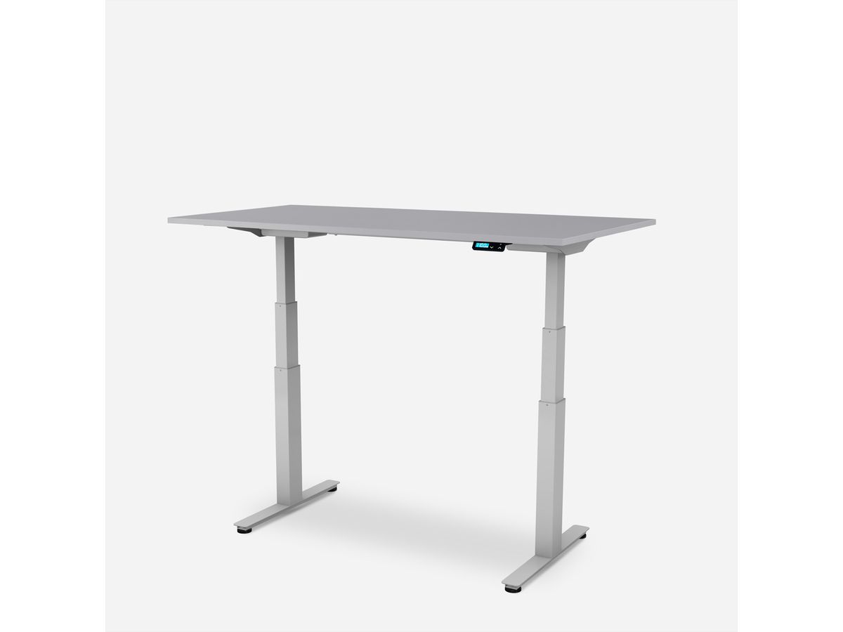 WRK21 Schreibtisch Work 180 x 80 cm, Höhenverstellbar, Grau Uni / Grau