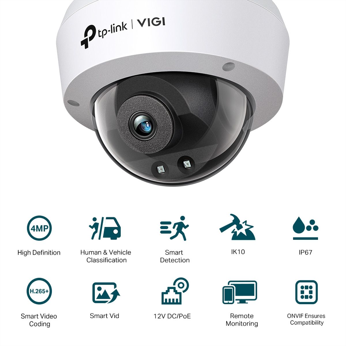 TP-Link VIGI C240I(4mm) Dome-Kamera 4 MP, 75.1°, IR-LED 30m