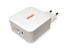 ROLINE Chargeur USB avec prise Euro, 2 ports, 2x C (PD), 100W, GaN