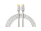 Nedis Câble USB 2.0, Type C-C, M/M, 100W, argent, 1m