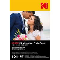 Kodak Fotopapier - 60 Blatt A6, 280g/m², 10cm x 15cm, Hochlglanz