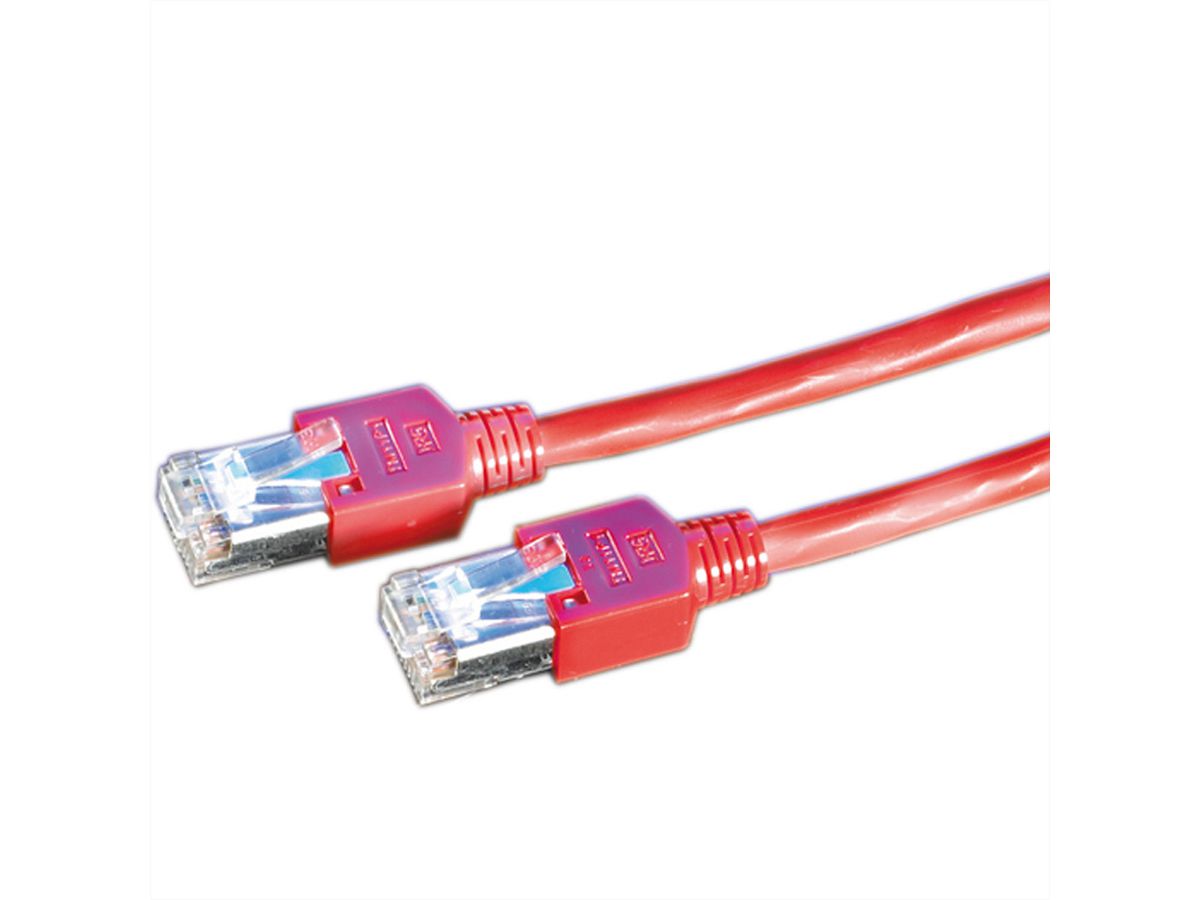 Cordon DÄTWYLER Cat.5e (Classe D) S/UTP, CU 5502 flex PVC, Hirose TM11, rouge, 5 m