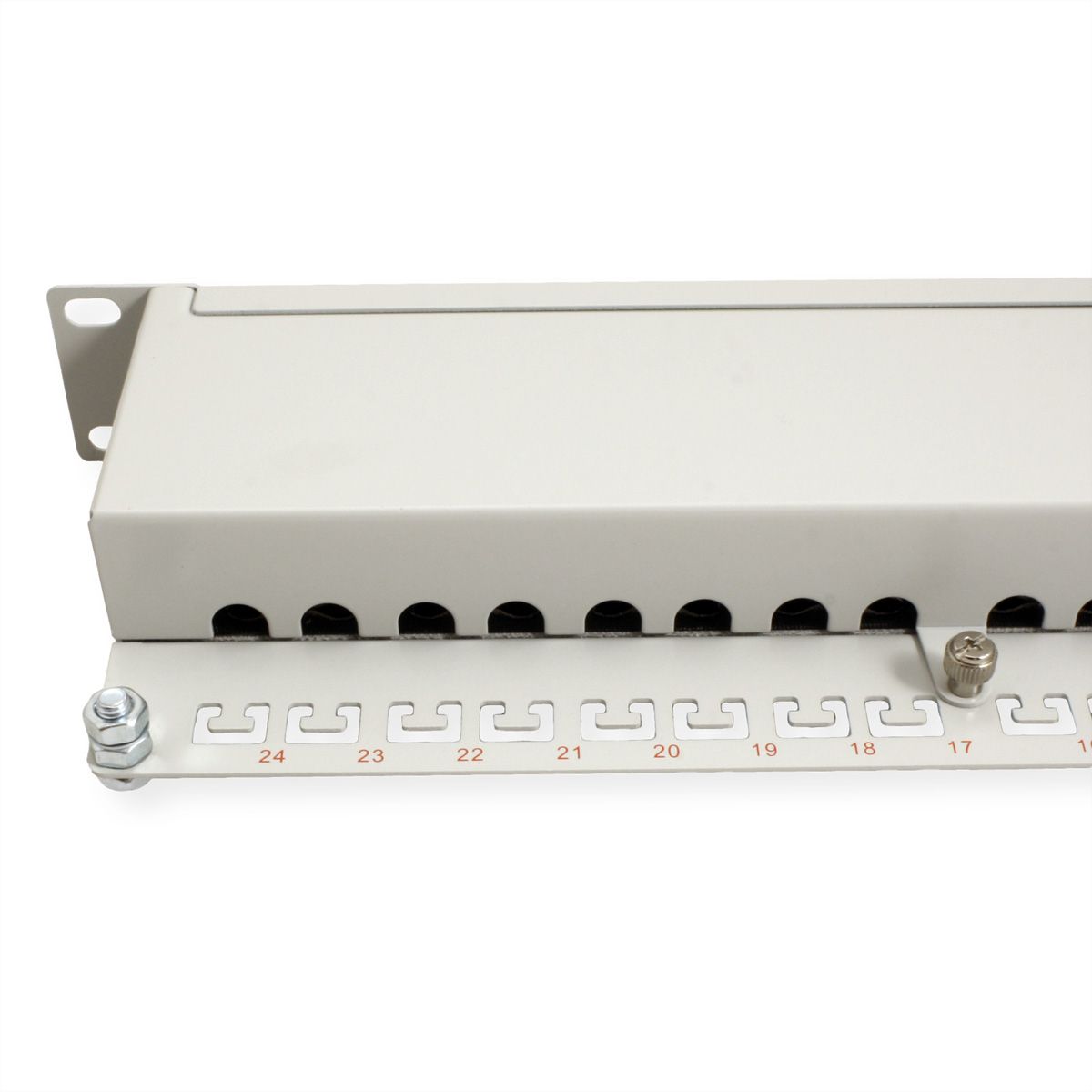 ROLINE Cat.6 (Class E) 19-Zoll-Patchpanel, 24P, geschirmt, grau