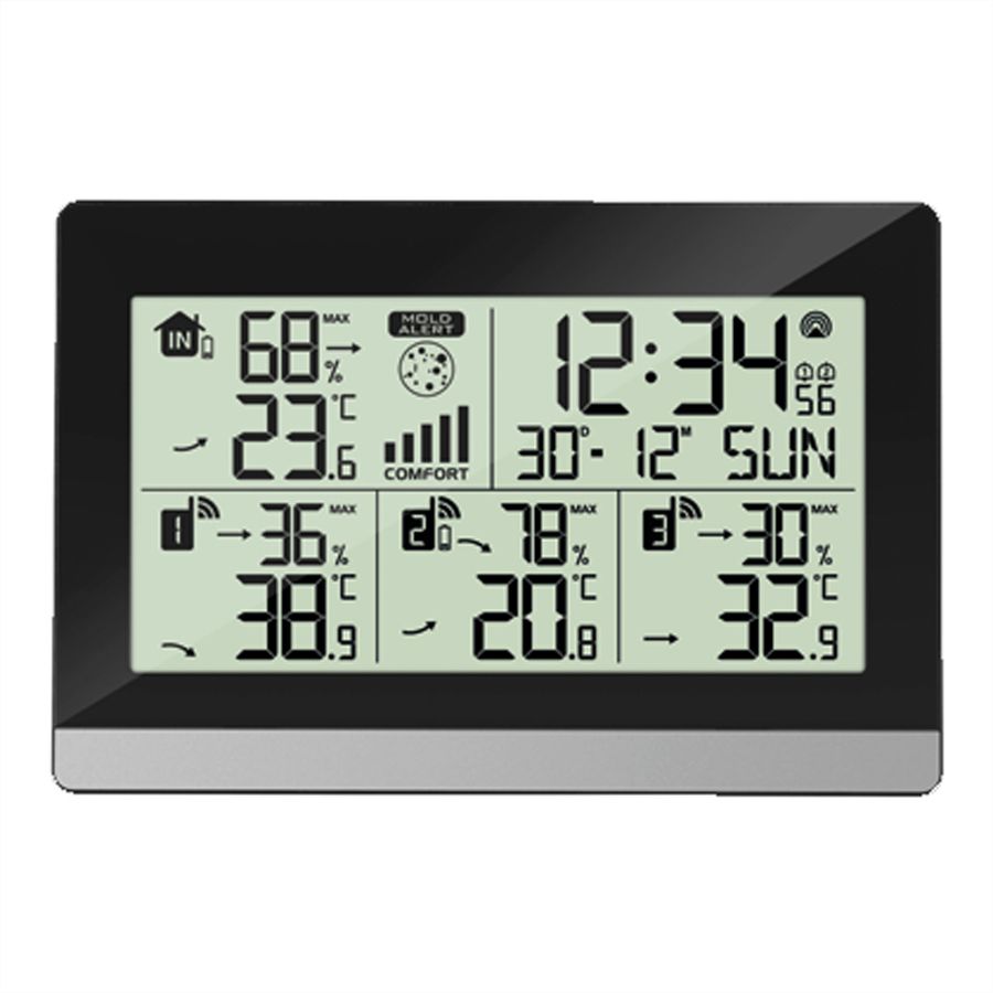 Technoline Stat. de clima intén WS 7065, Temp, heure, date, max 3 sensor extern