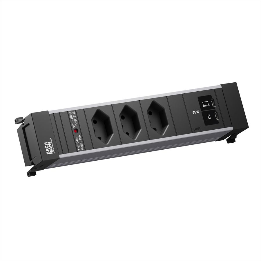 BACHMANN POWER FRAME M 3xCH 0°, 1xUSB C/C 65W L=0,2m
