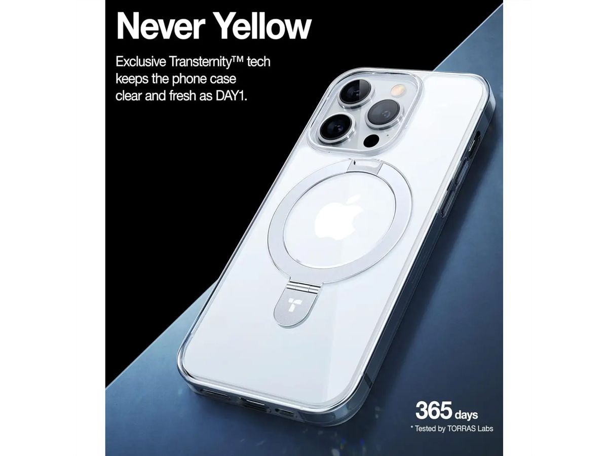 Torras UPRO Ostand Schutzhülle, iPhone 13 Pro, MagSafe, transparent