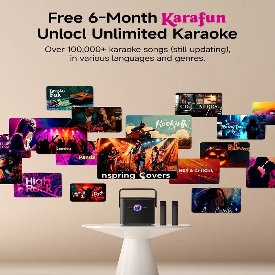 Ikarao Shell S3 Karaoke Maschine mit 7 Zoll Touchscreen, Tragbare Karaoke Maschine