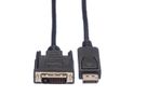 ROLINE Câble DisplayPort DP M - DVI M, noir, 2 m