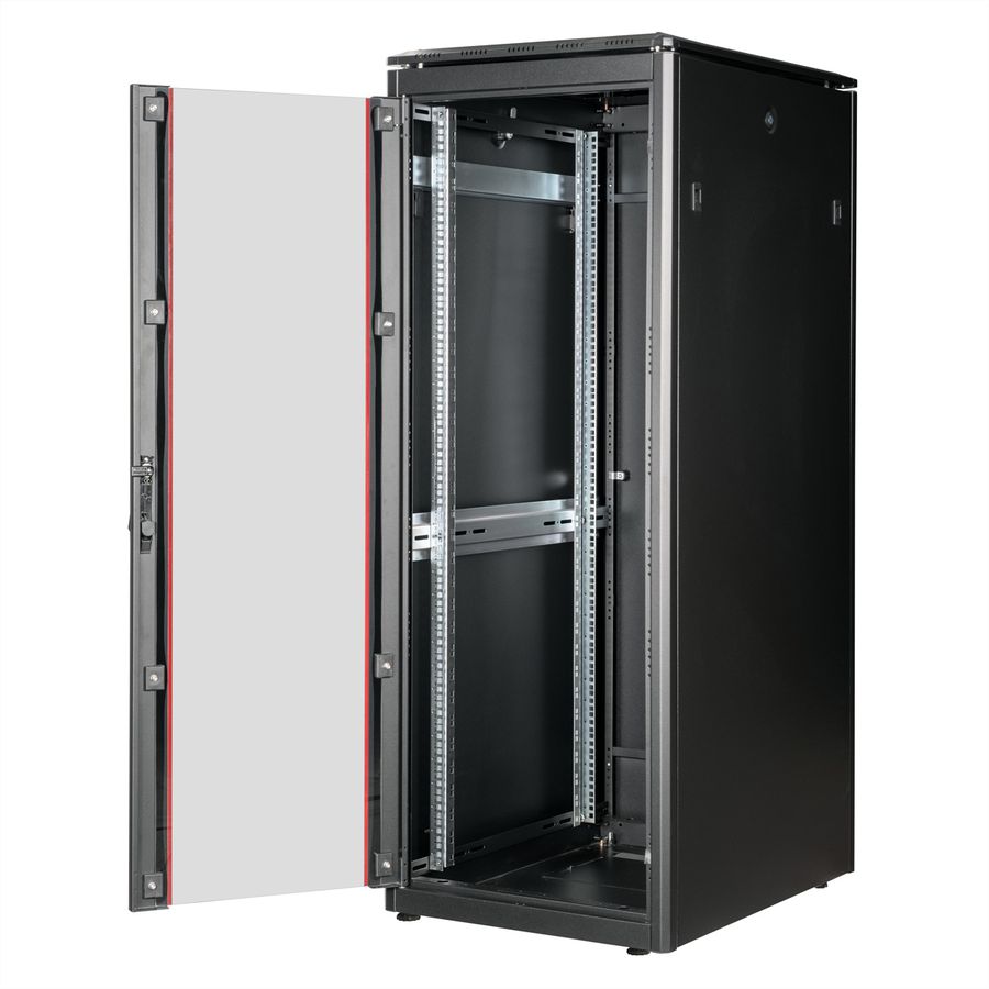 ROLINE 19" Baie réseau Pro 32U, 600x800 LxP Porte verre noir