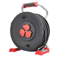 BACHMANN Touret de câble professionnel 3xCEE7/3 H07RN-F 3G2,5mm² 40,0m CEE7/7, Mesure par phase, mesure différentielle