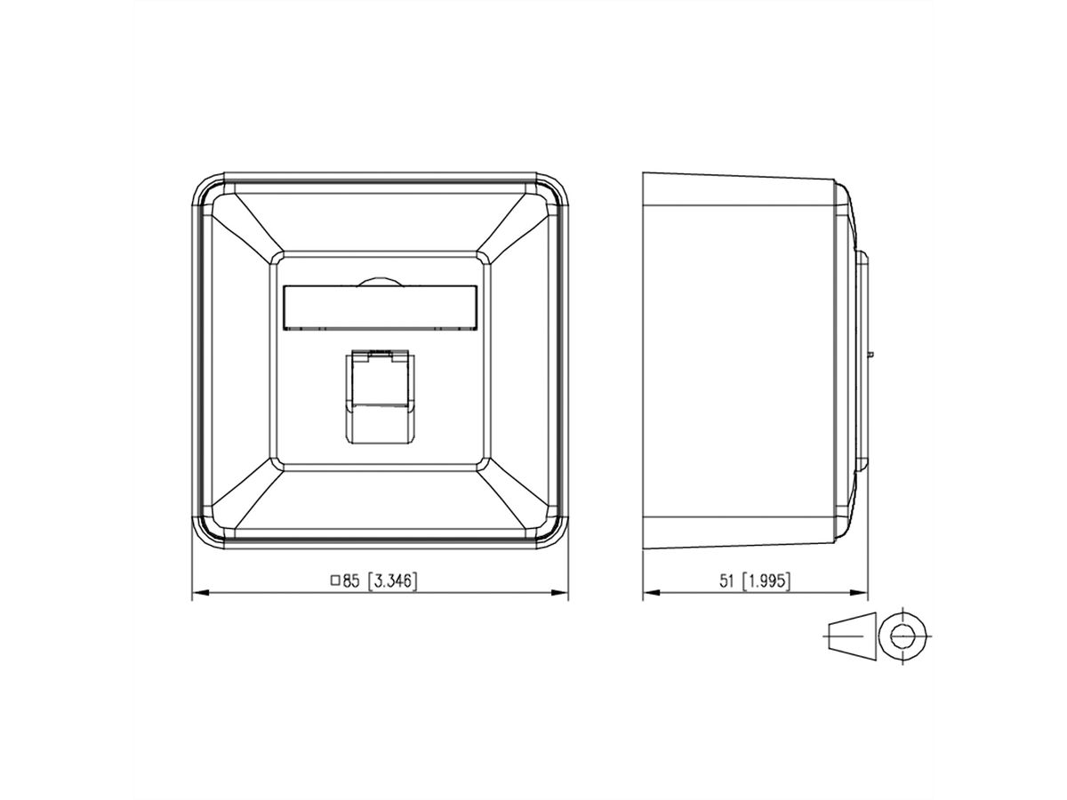 METZ CONNECT E-DAT C6A IDC Prise, 1 port, apparent (AP), blanc pur