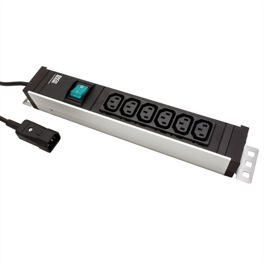 BACHMANN Kaltgerätesteckdosenleiste 6x C13 Buchse, C14 Stecker