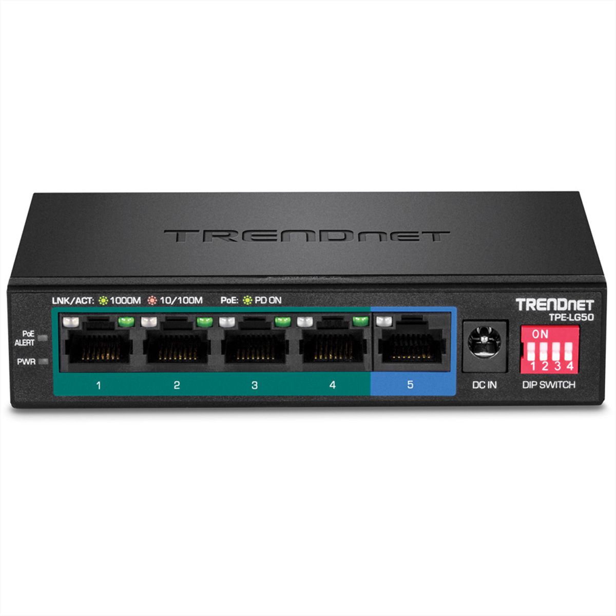 TRENDnet TPE-LG50 Switch PoE+ longue portée Gigabit à 5 ports