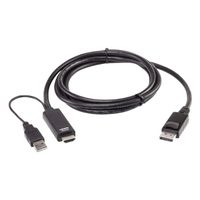ATEN 2L-7D02HDP Câble HDMI vers DisplayPort True 4K, 1,8m