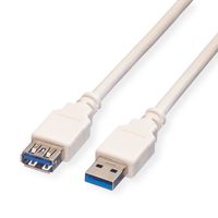 VALUE Câble USB 3.2 Gen 1 Type A-A, M/F, blanc, 0,8 m