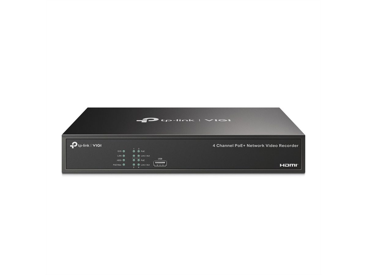 TP-Link NVR1004H-4P NVR Enregistreur vidéo en réseau 4-CH, 4x PoE