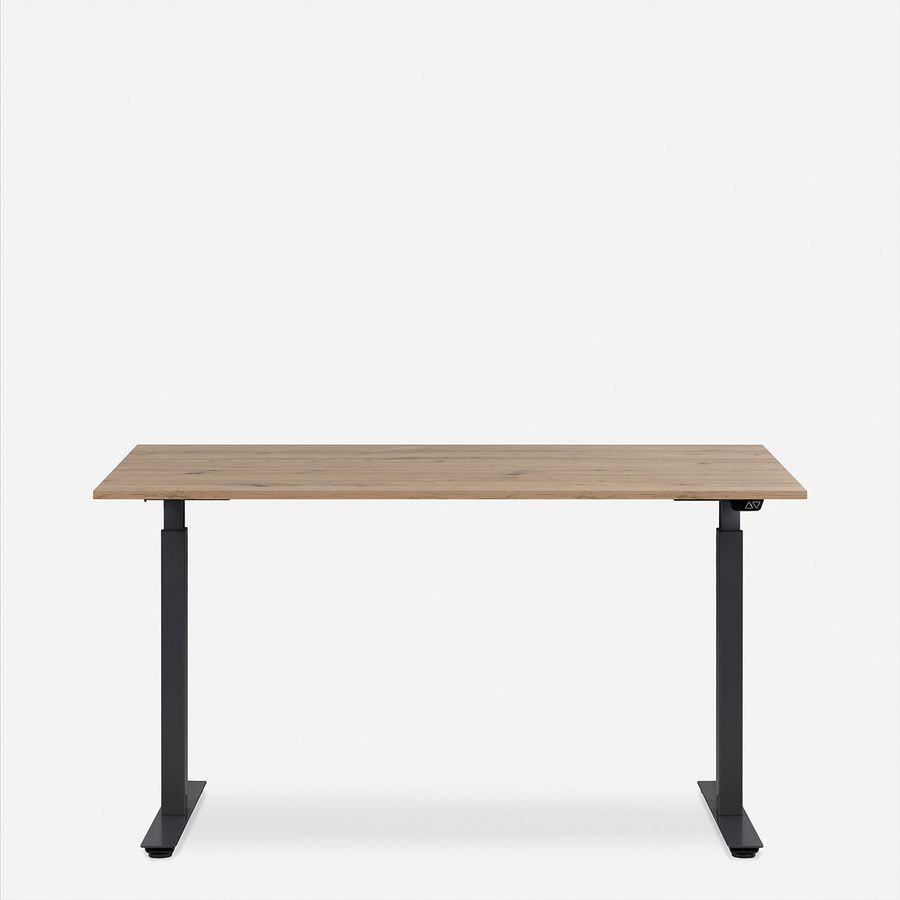 WRK21 Schreibtisch Smart 180 x 80 cm, Höhenverstellbar, Kendal Eiche / Schwarz