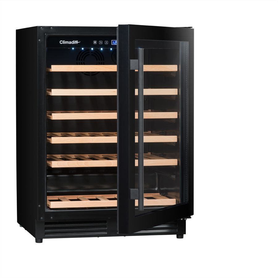 Climadiff Armoire à vin CBU51S2B, encastrable, 1 zone, 51 bouteilles