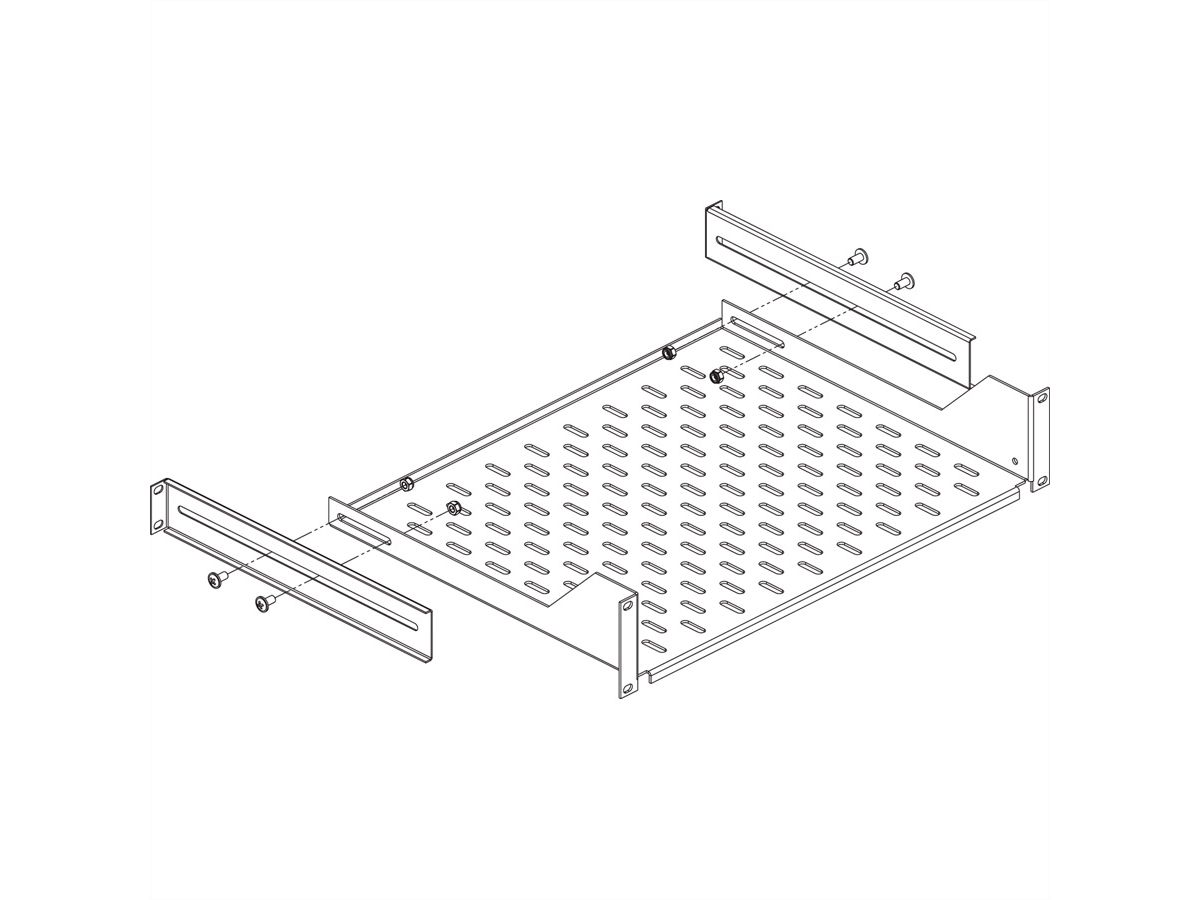 CONTEG Winkelstützen für 19"-Fachboden fest, Länge 298 mm