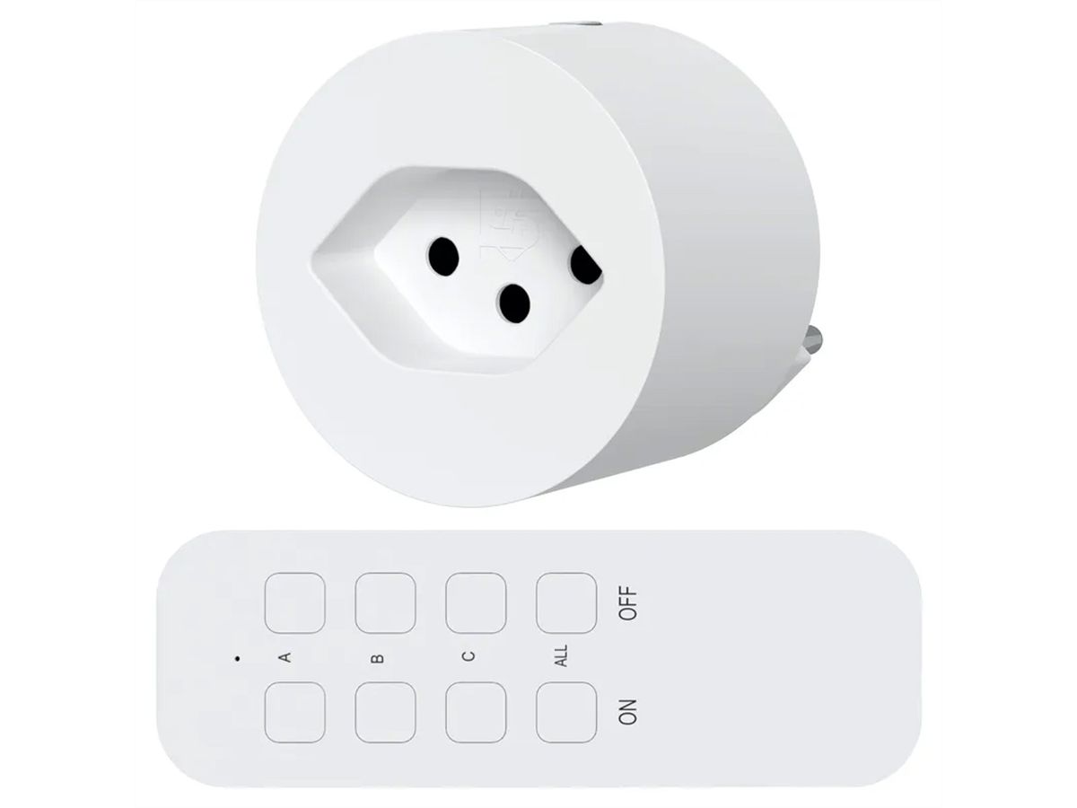 Steffen Prise adaptatrice sans fil, blanc 3x (max.2500W), avec télécom