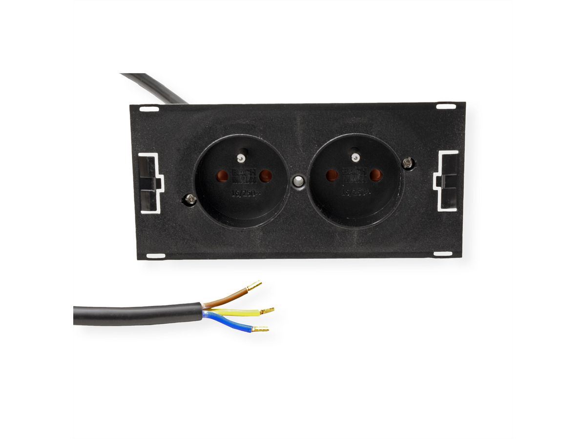 BACHMANN DUE 2xUTE courant 2,0m AEH, noir, 2 m