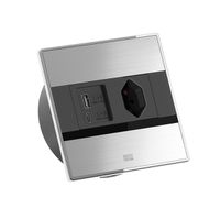 BACHMANN SENSE Edelstahl-Optik 1x CH T13, 1xUSB A/C L=2,0m T12