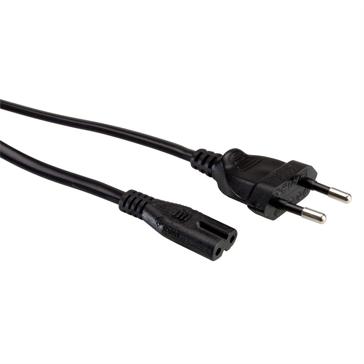 VALUE Cordon secteur bipolaire, noir, 1,8 m