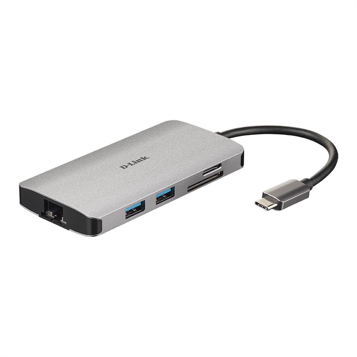 D-LINK DUB-M810 Hub USB‑C 8‑en‑1 avec HDMI/Ethernet/lecteur de carte/alimentation