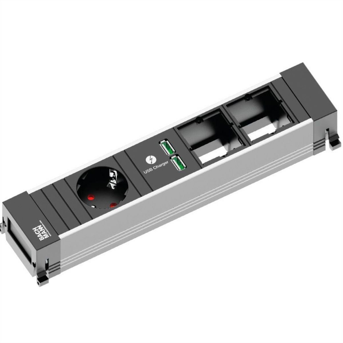 BACHMANN POWER FRAME Medium 1x contact de protection 1x USB Charger 2x ABD, USB Charger 30W 1xABD 0,2m GST18 blanc