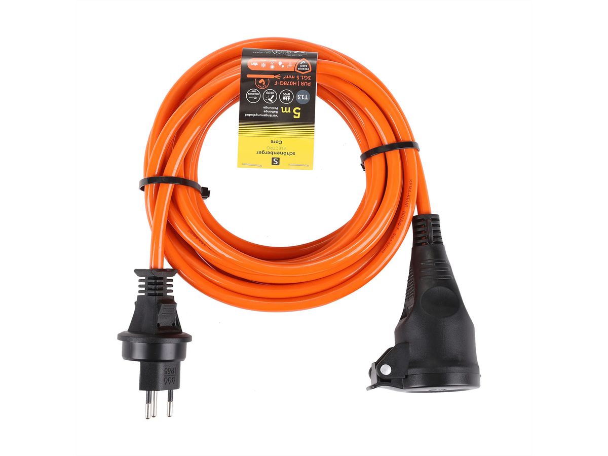 Verlängerungskabel T13 IP55 , 5m EPR-PUR H07BQ-F 3G1.5mm2