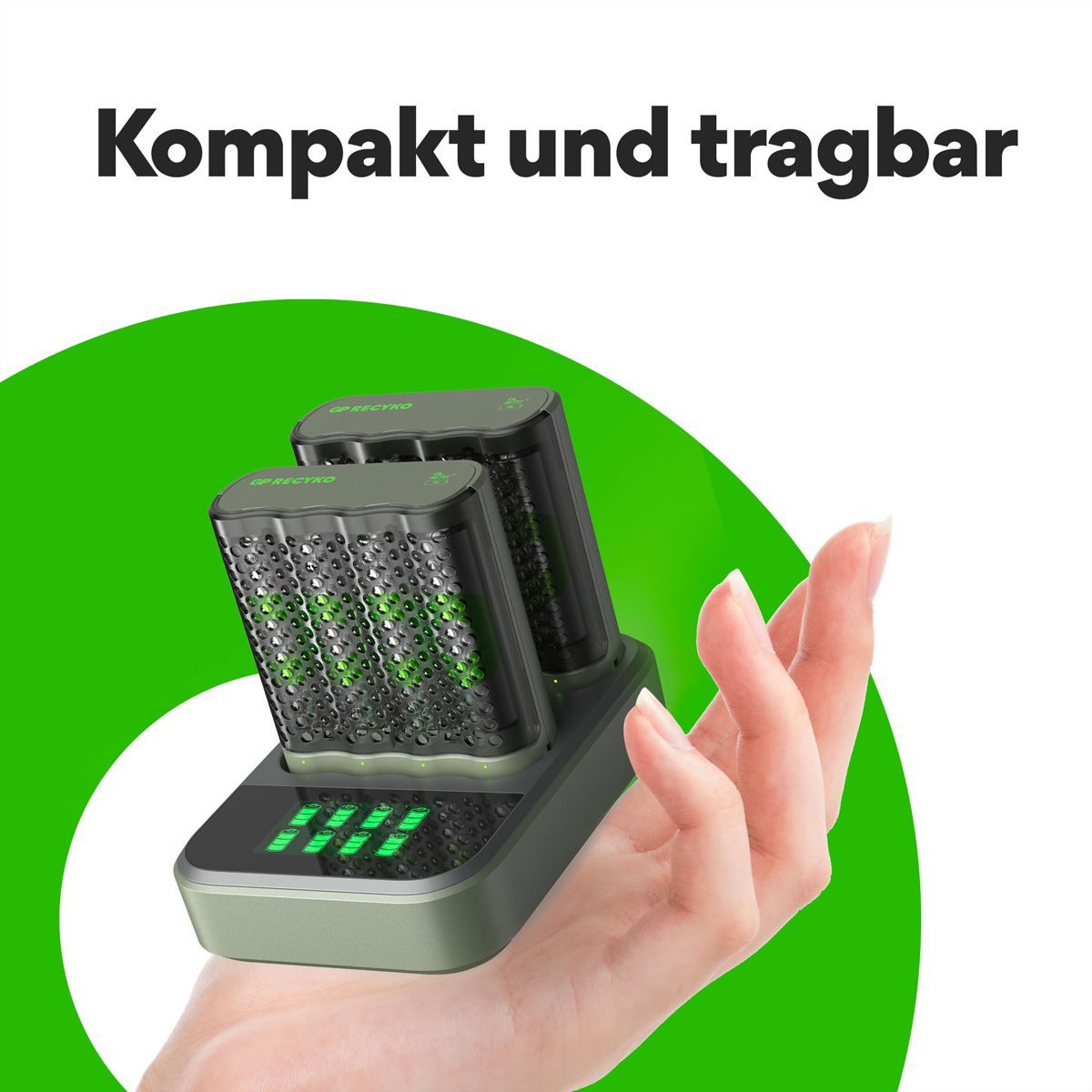GP Batteries USB-Ladegerät GP M451, inkl. 8 x ReCyko AA 2600 mAh & USB Dock
