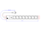 BACHMANN 19" 1UH 8xCEE7/3 sw 1xSPD-Plus 2,0m CEE7/7