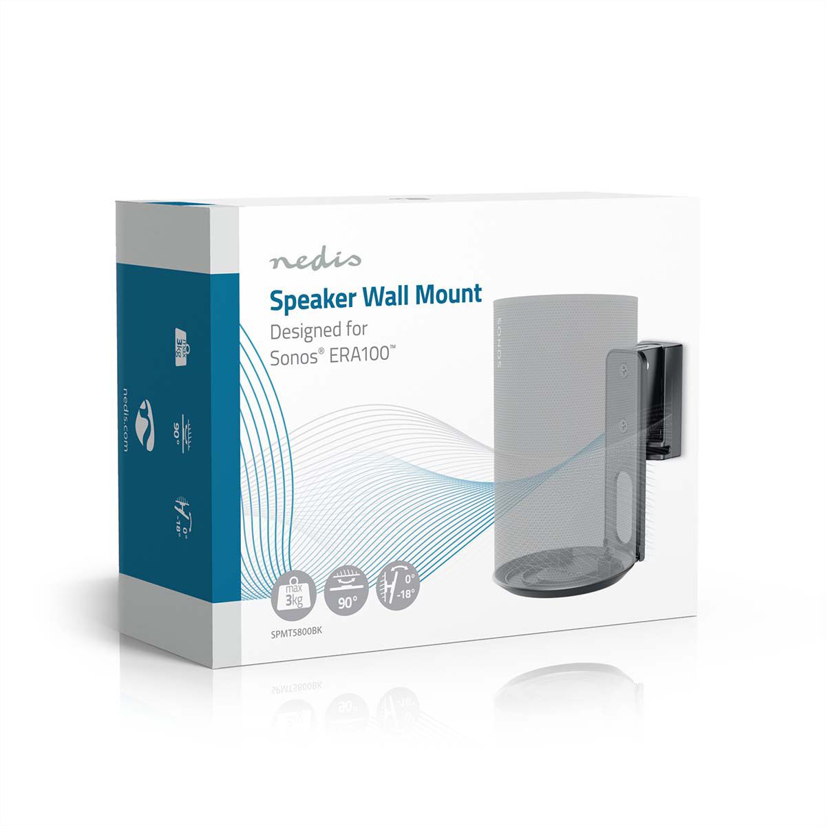 Nedis Lautsprecher-Wandhalterung für Sonos Era100 schwarz, Wand, 3 kg, neig- und drehbar