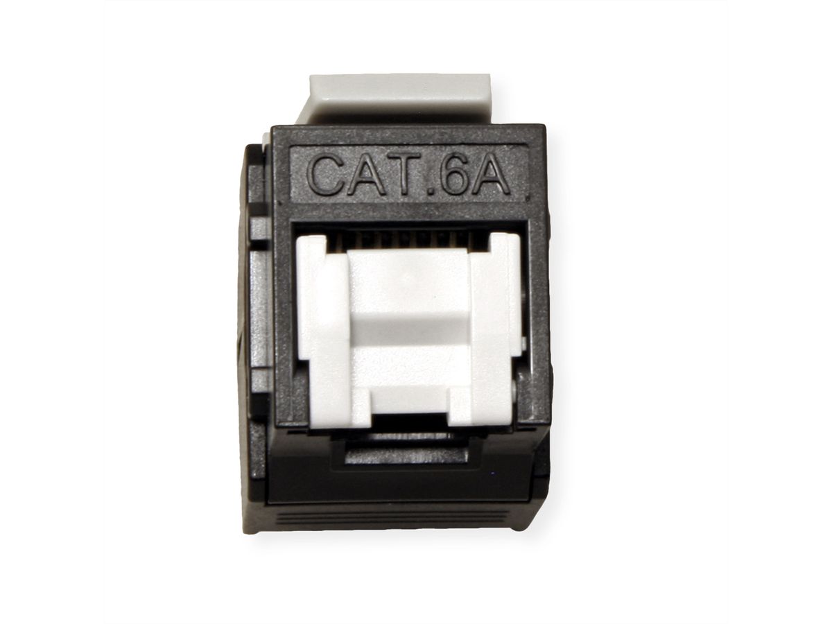 ROLINE Cat.6A (Class EA) Keystone, RJ-45, ungeschirmt, werkzeuglos, schwarz